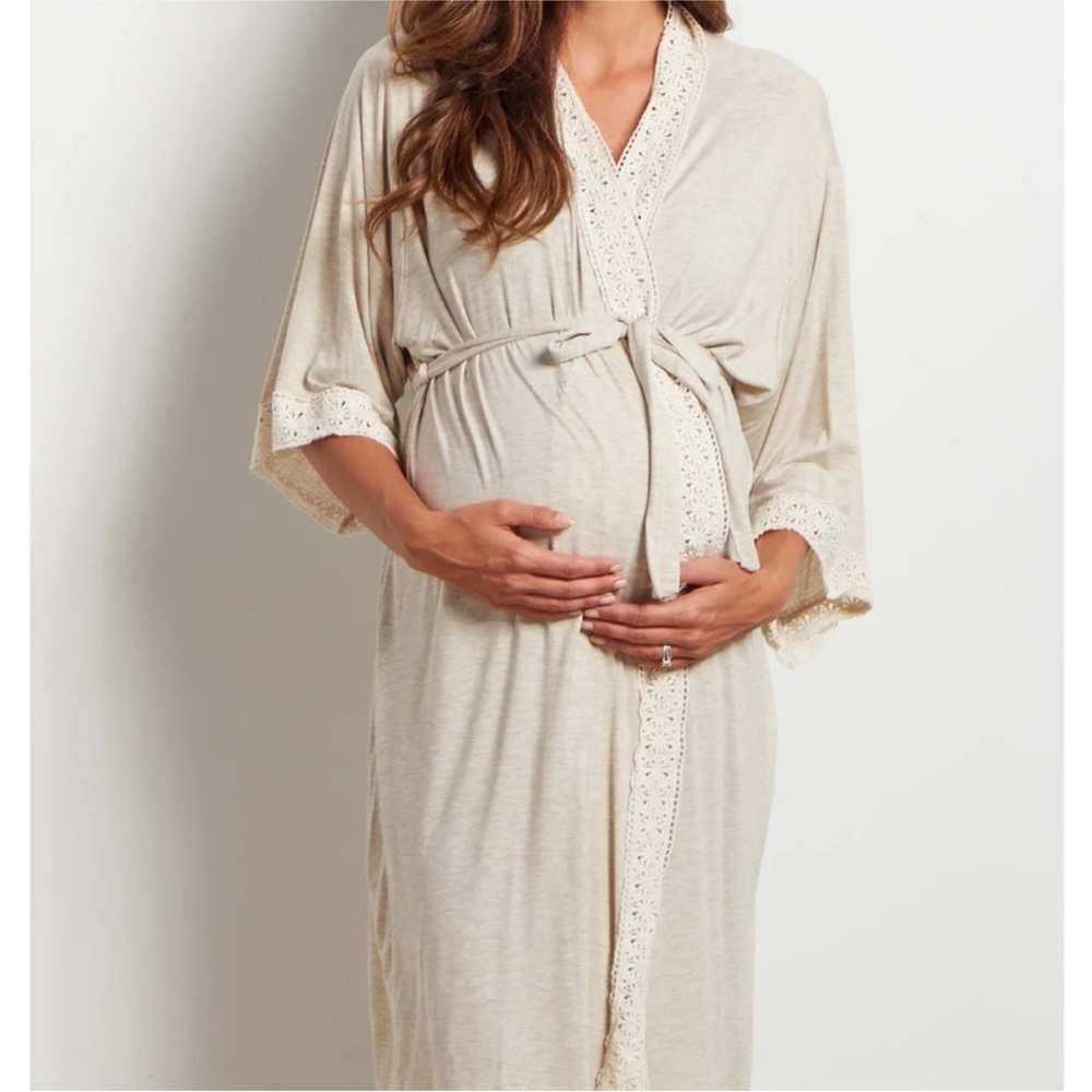 Pinkblush Cream Maternity Robe